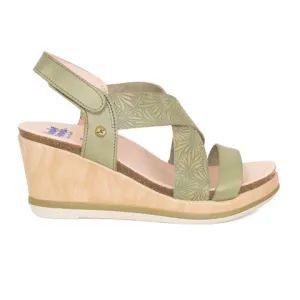 Comfortable For Fitness Casual Walk Wanda Panda Izel Wedge Sandal (Women) - Moss