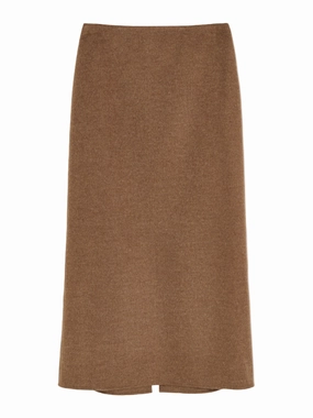 Palomie Midi Skirt in Dark Brown Melange Water Resistant Fresh Detail