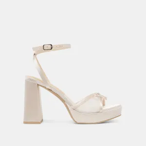 PANDOR HEELS WHITE TULLE Elastic Gusseted Tongue EVA