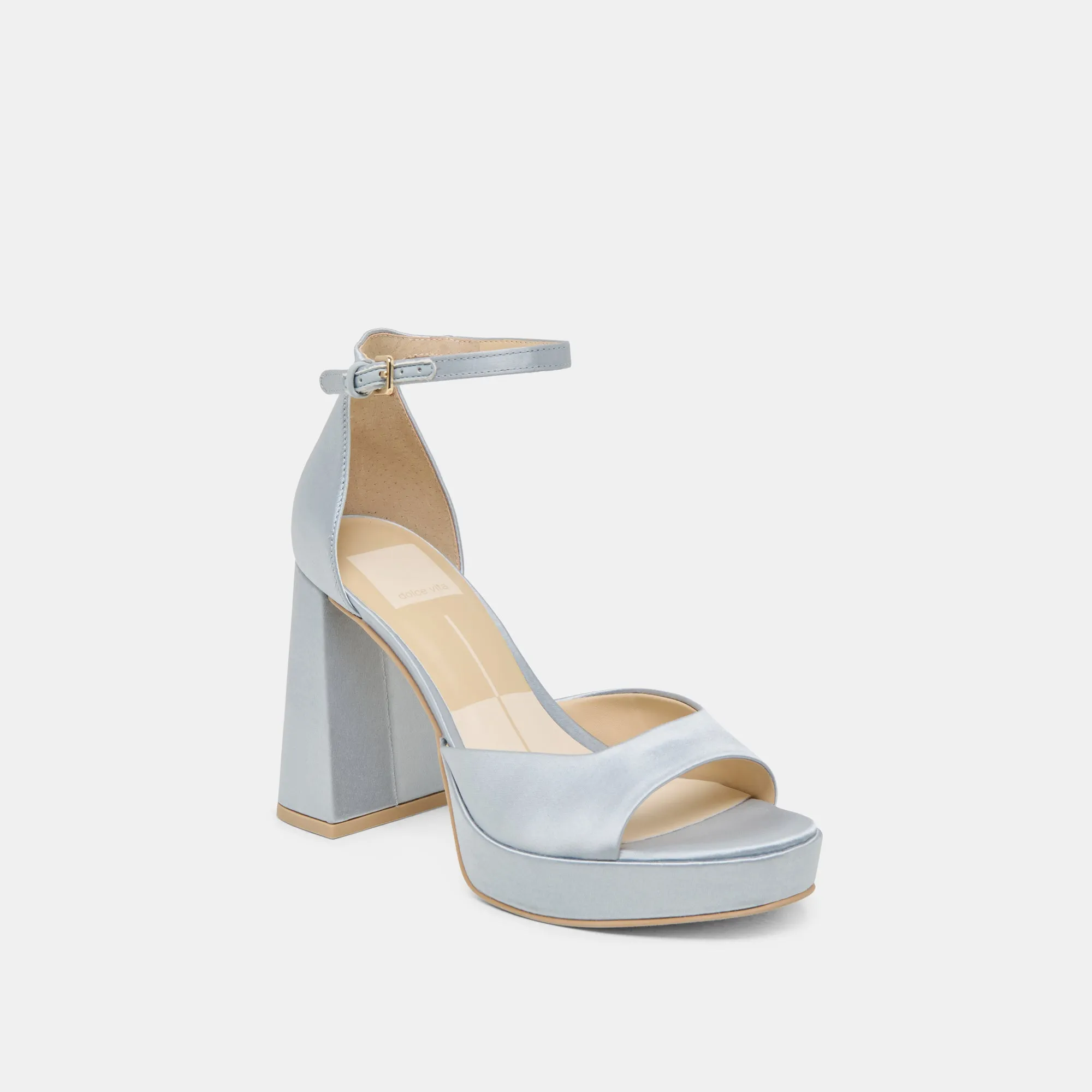 Stable Sole PANDRO HEELS LIGHT BLUE SATIN
