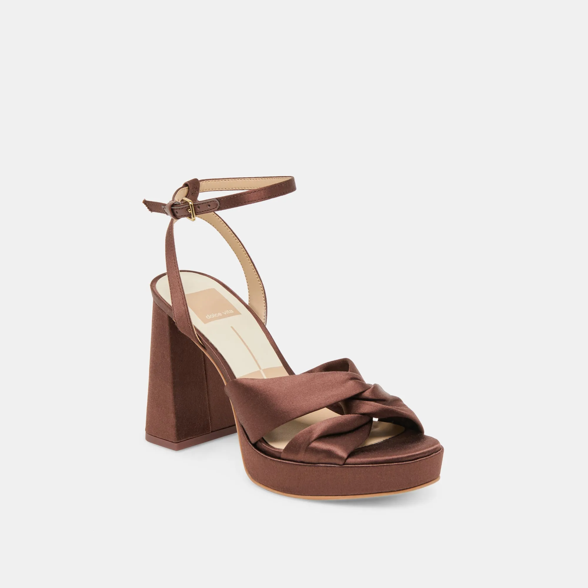 Low Zone Eco Form PARLO HEELS MID BROWN SATIN