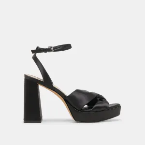 Reinforced Eyelets Design PARLO HEELS ONYX SATIN