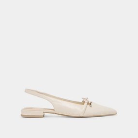 PAYGE FLATS OFF WHITE CRINKLE PATENT Boss Glow