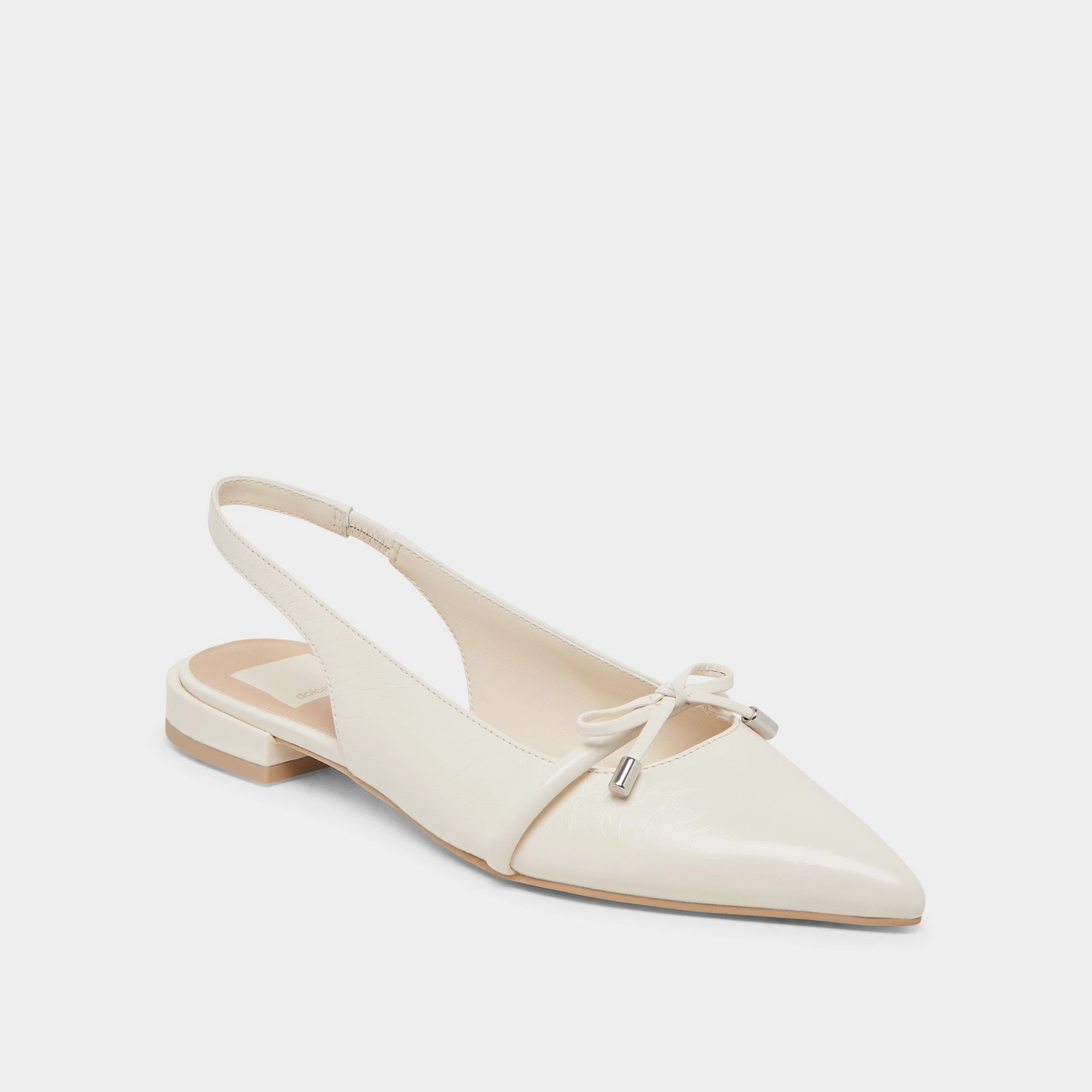 PAYGE FLATS OFF WHITE CRINKLE PATENT Boss Spark