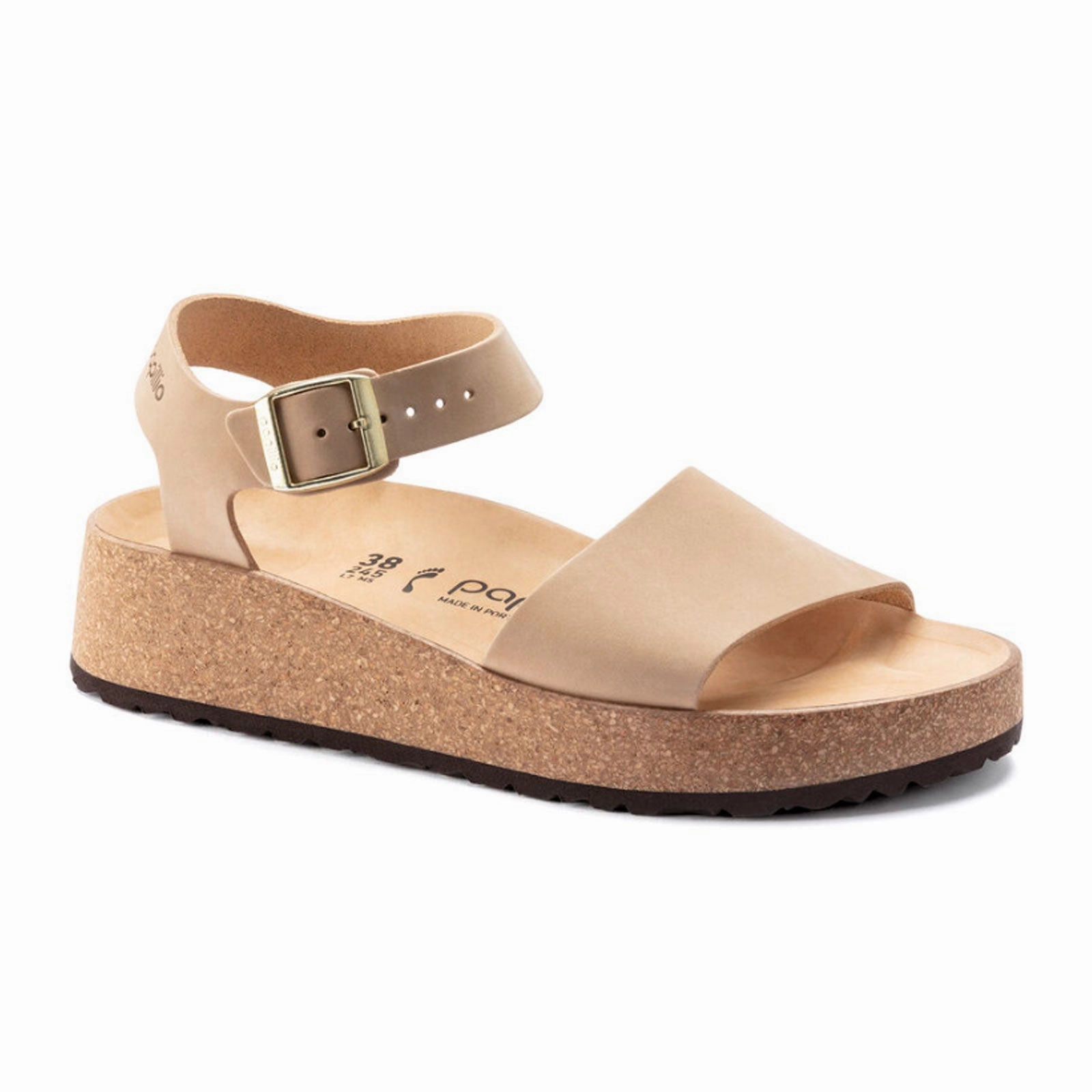 Birkenstock Glenda Narrow Wedge Sandal (Women) - Sandcastle Nubuck Leather Prime Shade