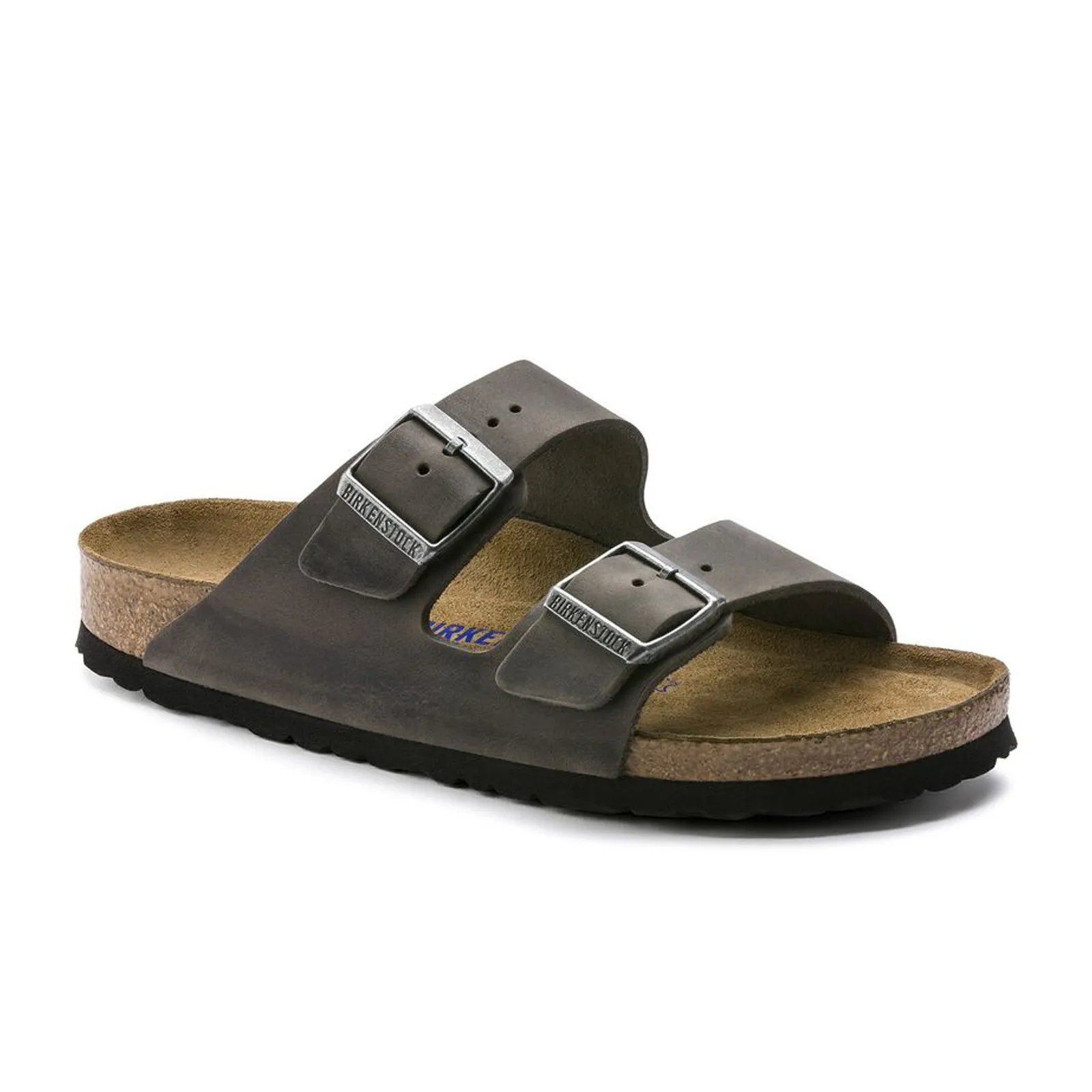 Birkenstock Arizona Soft Footbed Slide Sandal (Unisex) - Iron Oiled Leather Dressy Style Custom made