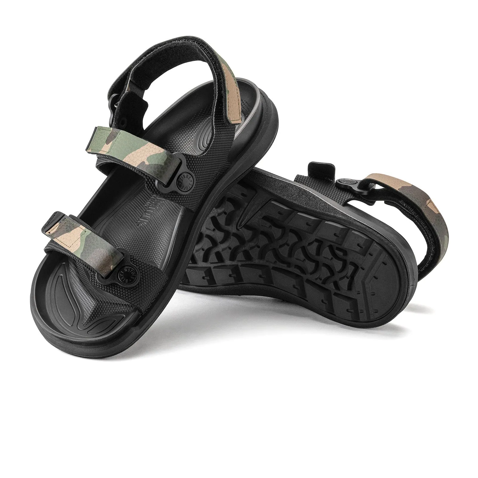 Birkenstock Kalahari Backstrap Sandal (Women) - Black/Camo Birko-Flor Futura Wide Fit Option Office Prep