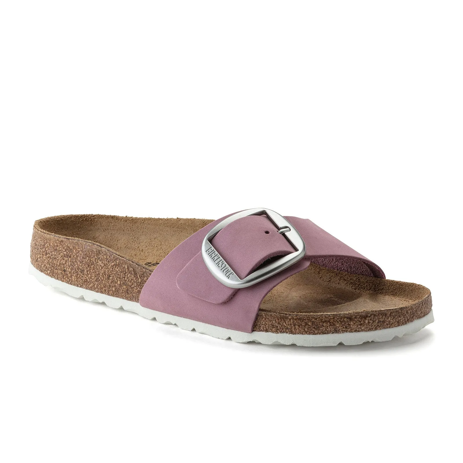 Show Fit Birkenstock Madrid Big Buckle Narrow Slide Sandal (Women) - Orchid Nubuck