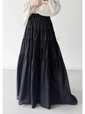 Sweat Absorbing Effortless Care Babakud Women Linen High Elastic Waist Irregular Skirt