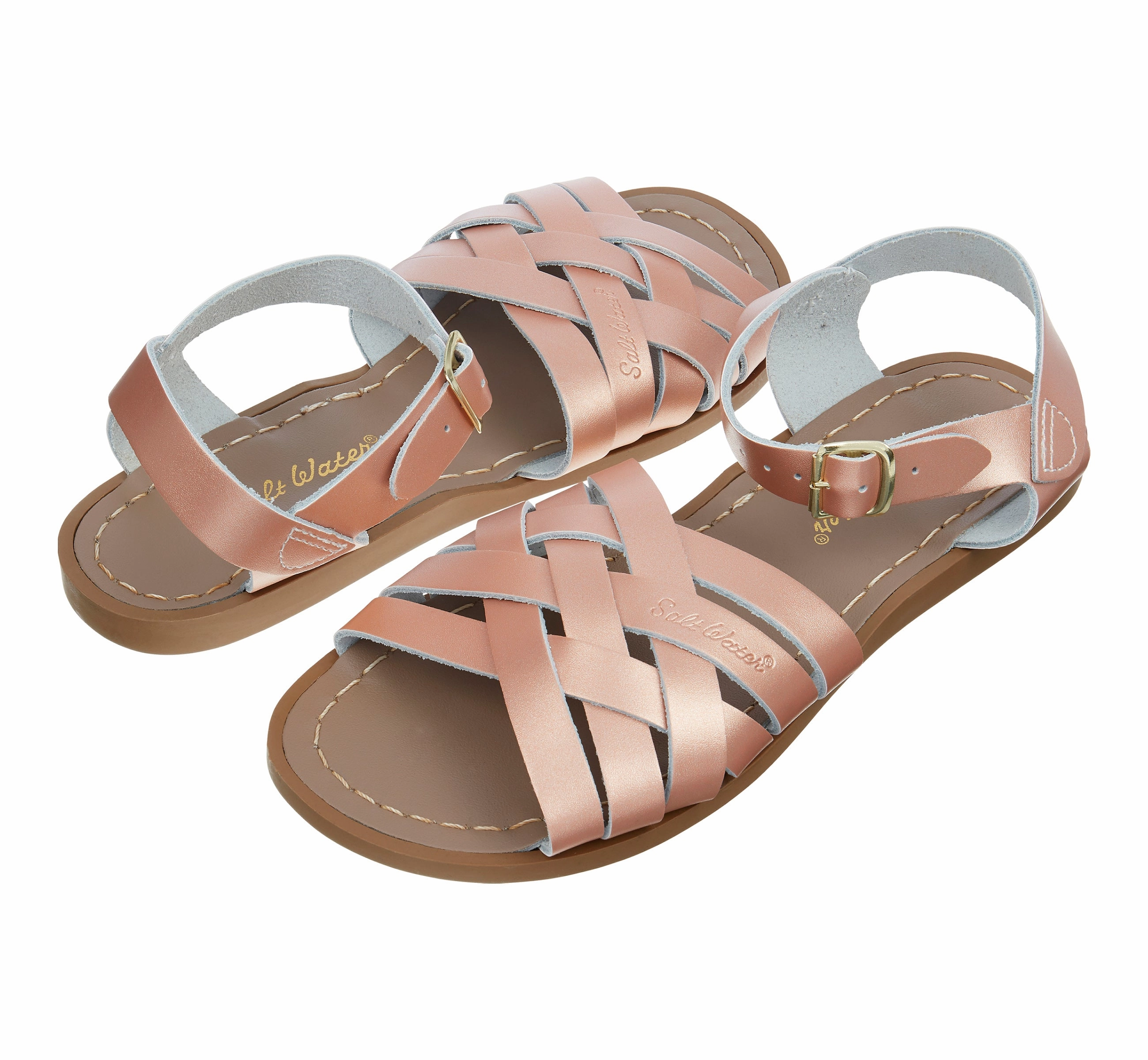 Heel Cushioning Soft Finish Retro Rose Gold Womens Sandal
