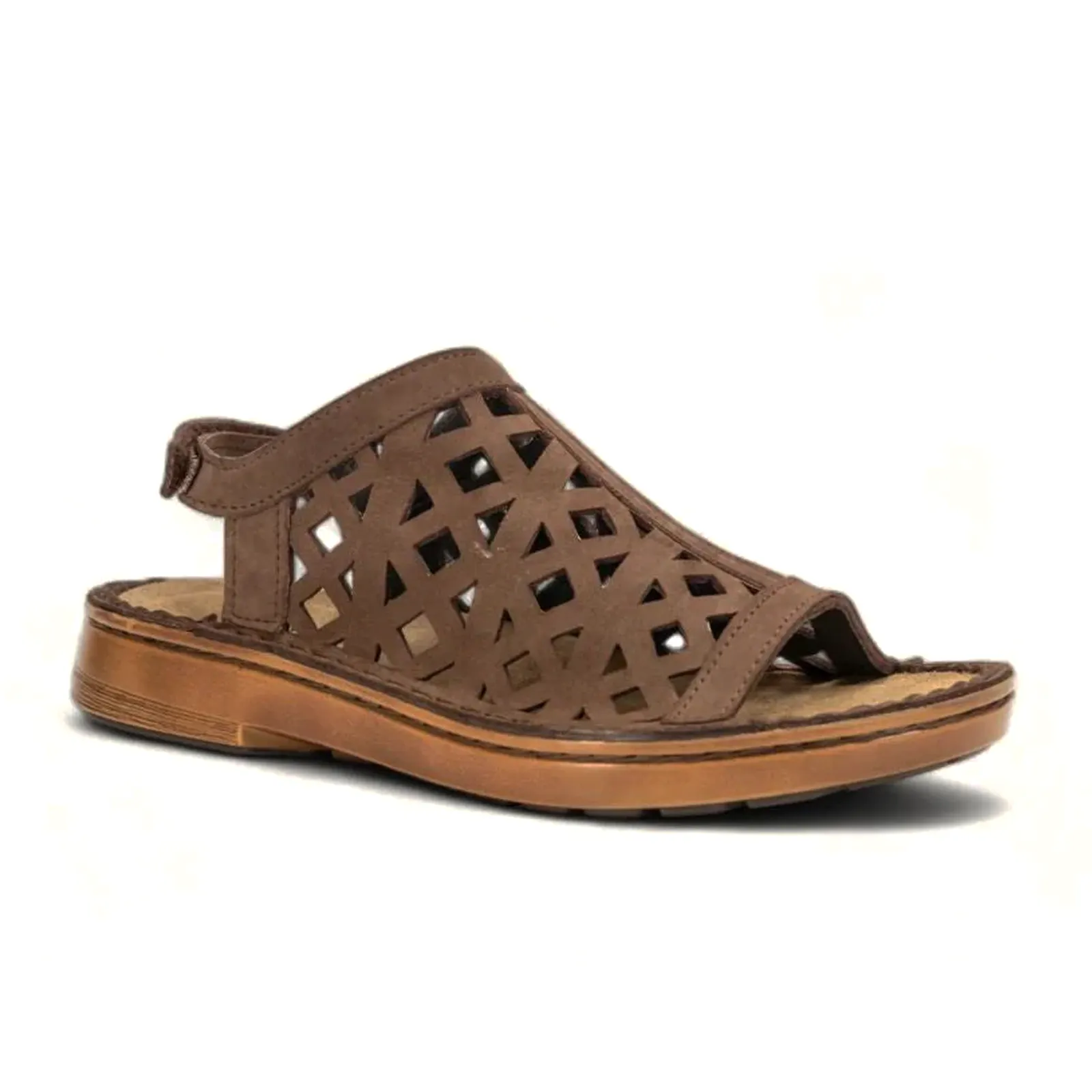 Naot Amadora Sling Sandal (Women) - Coffee Bean Nubuck Narrow Fit Supportive straps