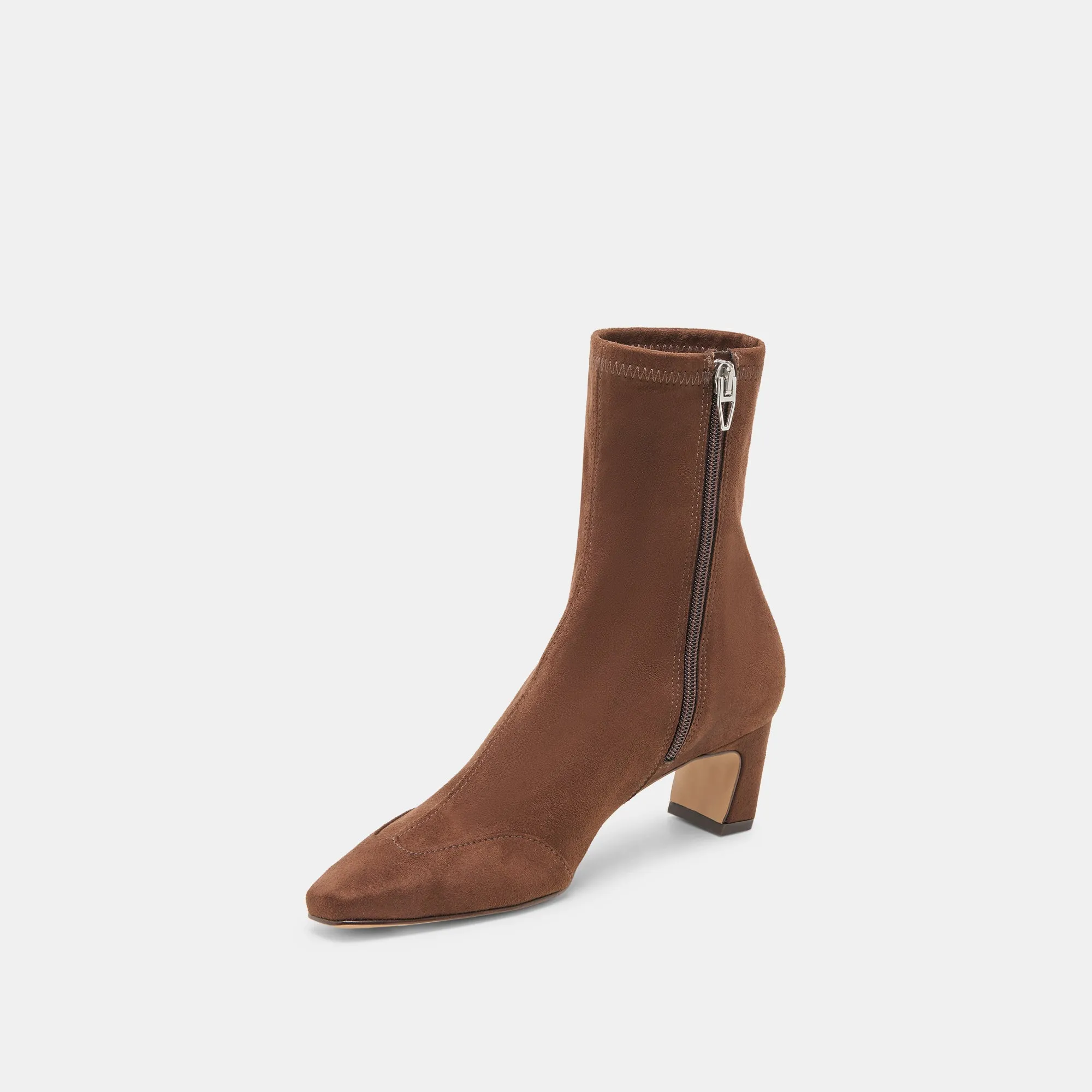 ANIKA WIDE BOOTS DK BROWN STELLA SUEDE Hexagonal Tread Pattern
