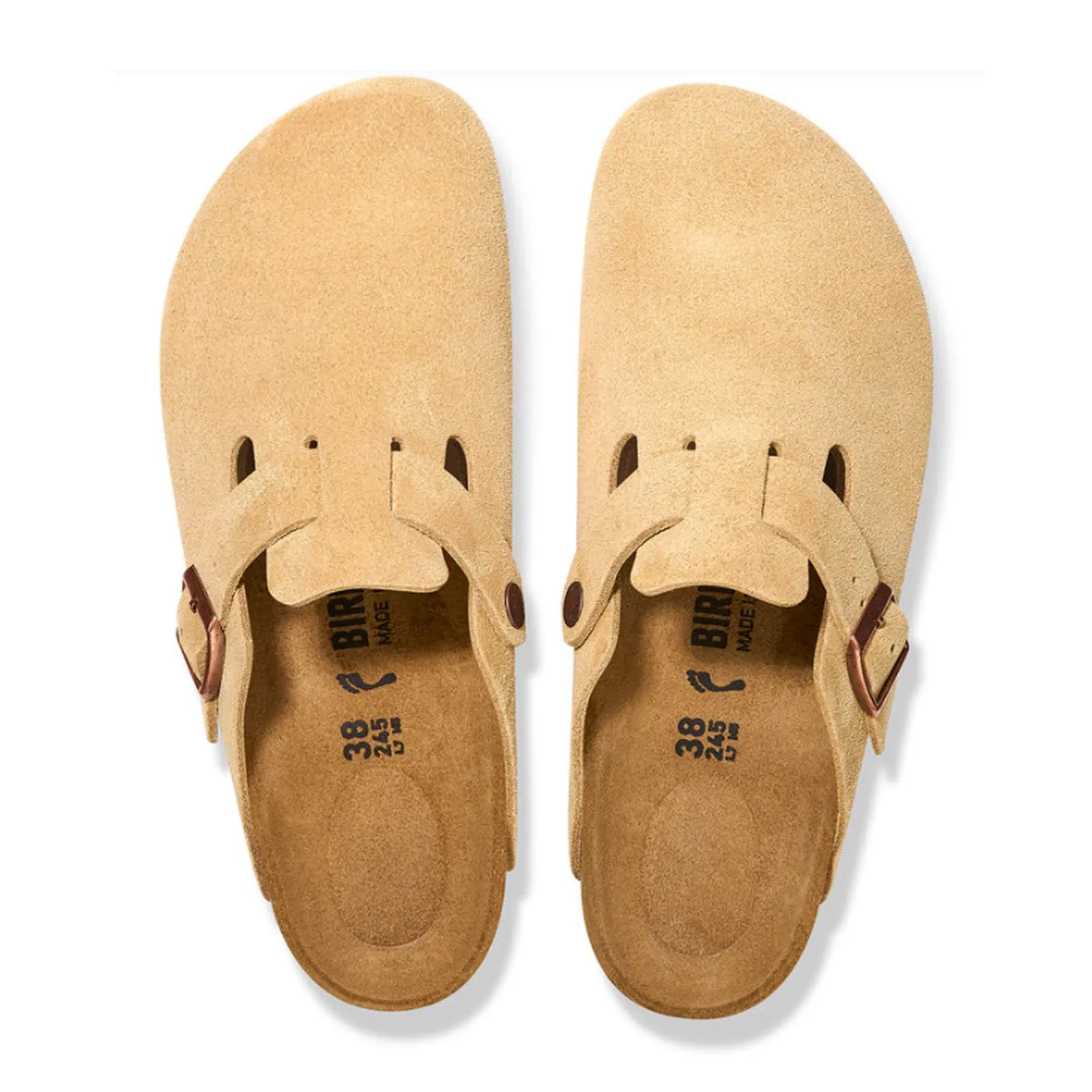 Water Safe Street Mode Birkenstock Boston Narrow Clog (Women) - Latte Cream Suede