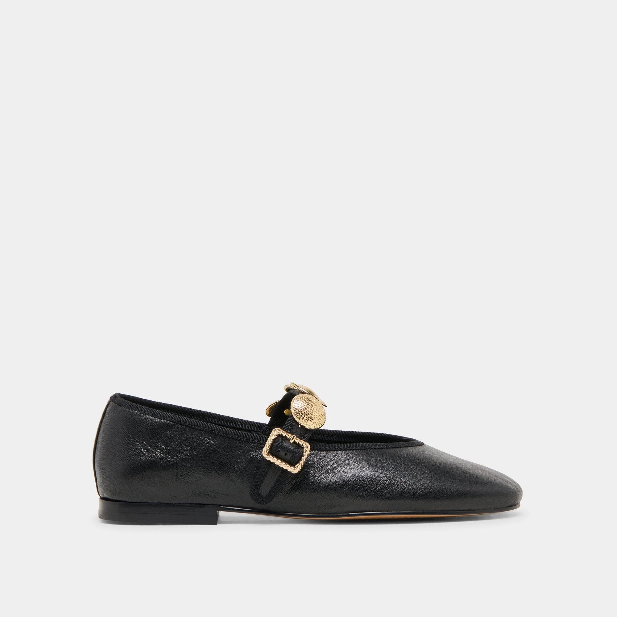 Buckle Detail RELAN BALLET FLATS BLACK LEATHER