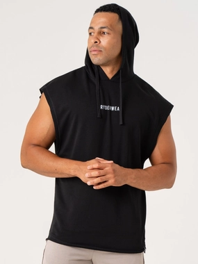 Relaxed Layer Wool Fit Pursuit Fleece Sleeveless Hoodie - Black