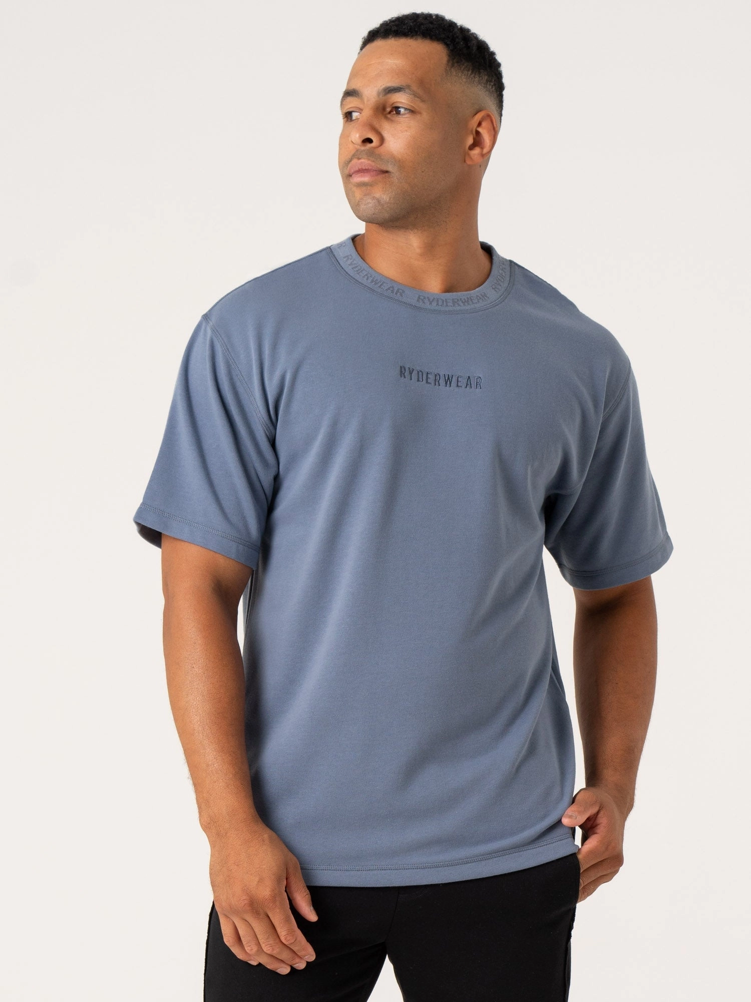 Pursuit Fleece T-Shirt - Denim Blue AntimicrobialCoating