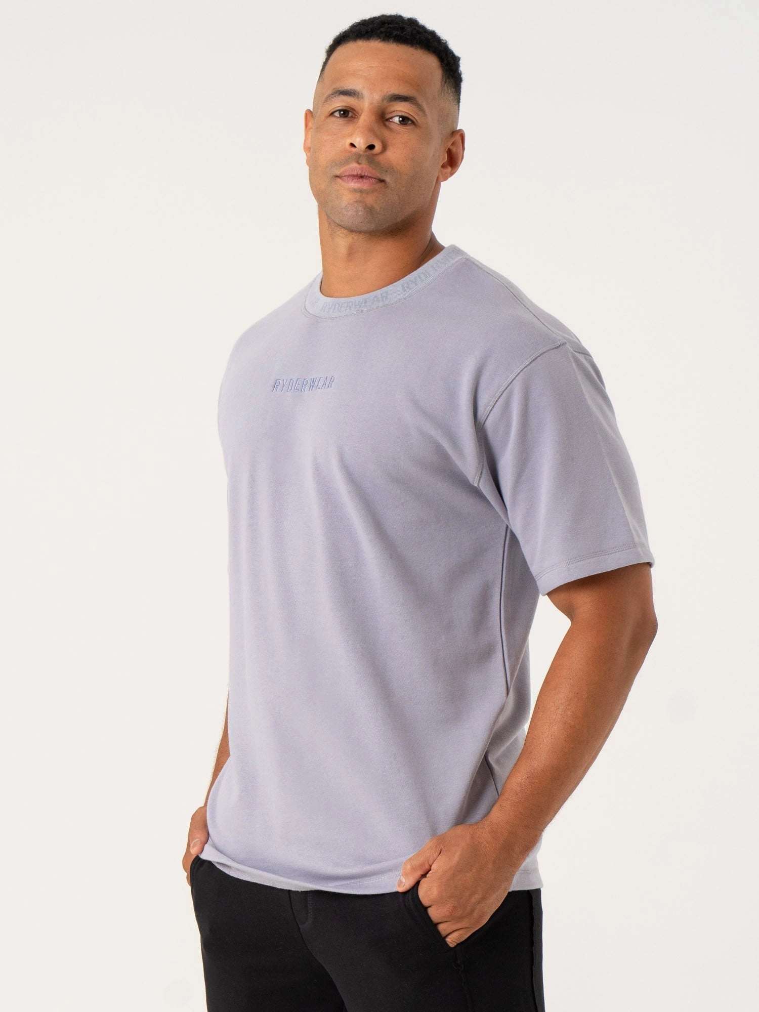 Smart Glow StretchPaneling Pursuit Fleece T-Shirt - Lavender