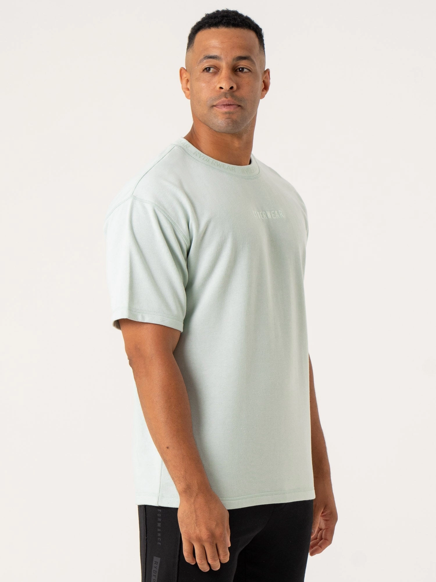 Relaxed Cut Stylish Fashion Pursuit Fleece T-Shirt - Spearmint