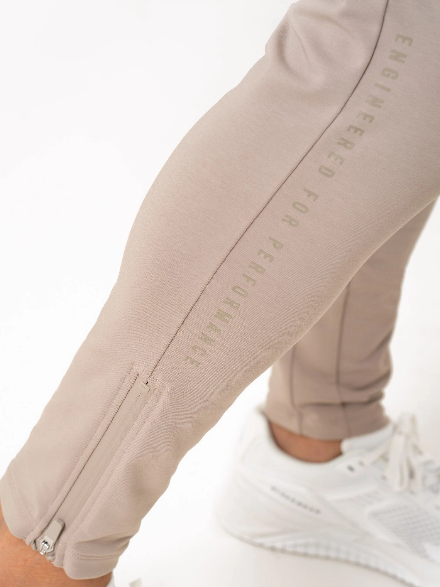Sequin Glow Tagless Design Pursuit Gym Track Pants - Taupe
