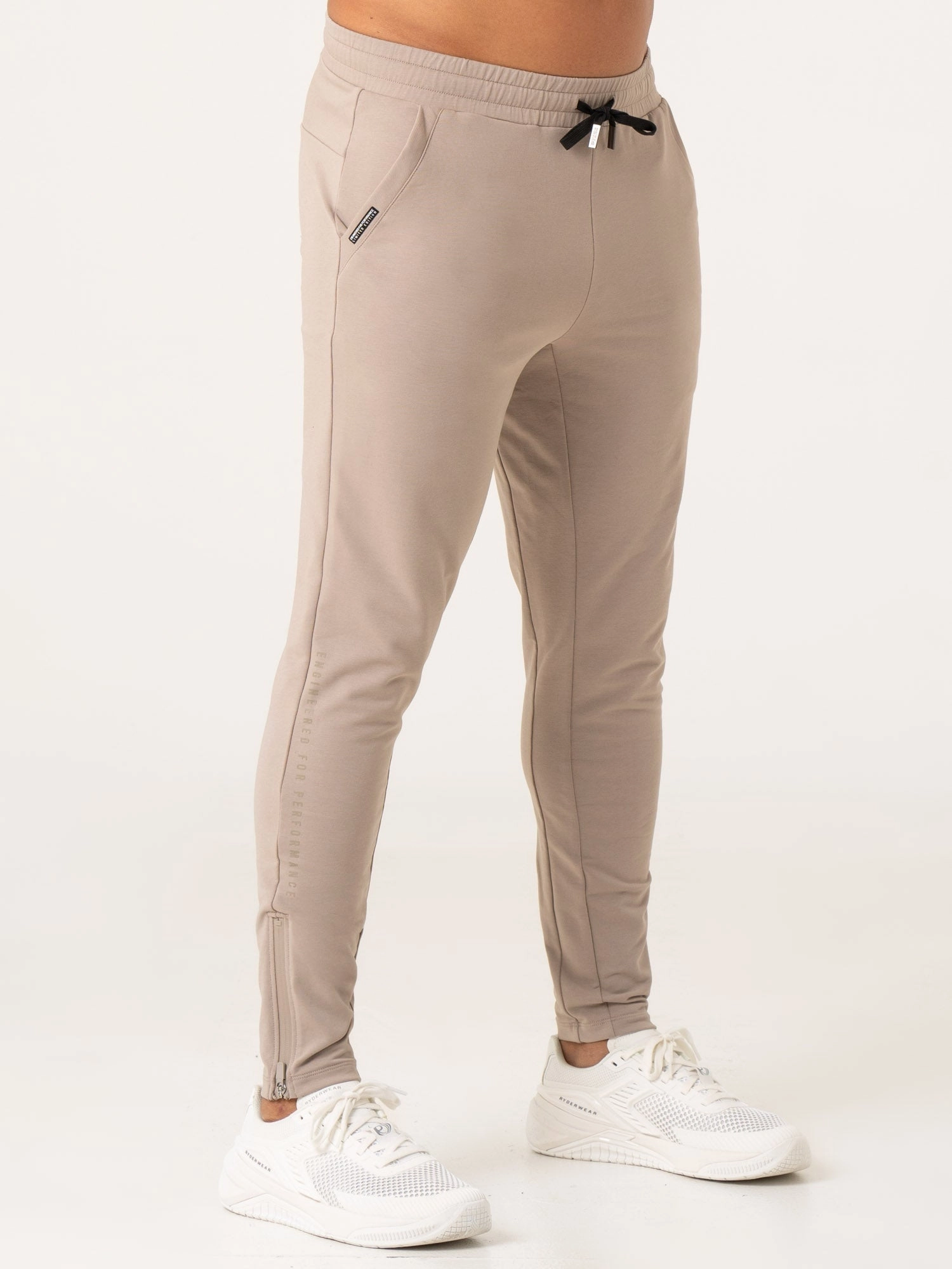 Youth Glow MultiFunctional Pockets Pursuit Gym Track Pants - Taupe