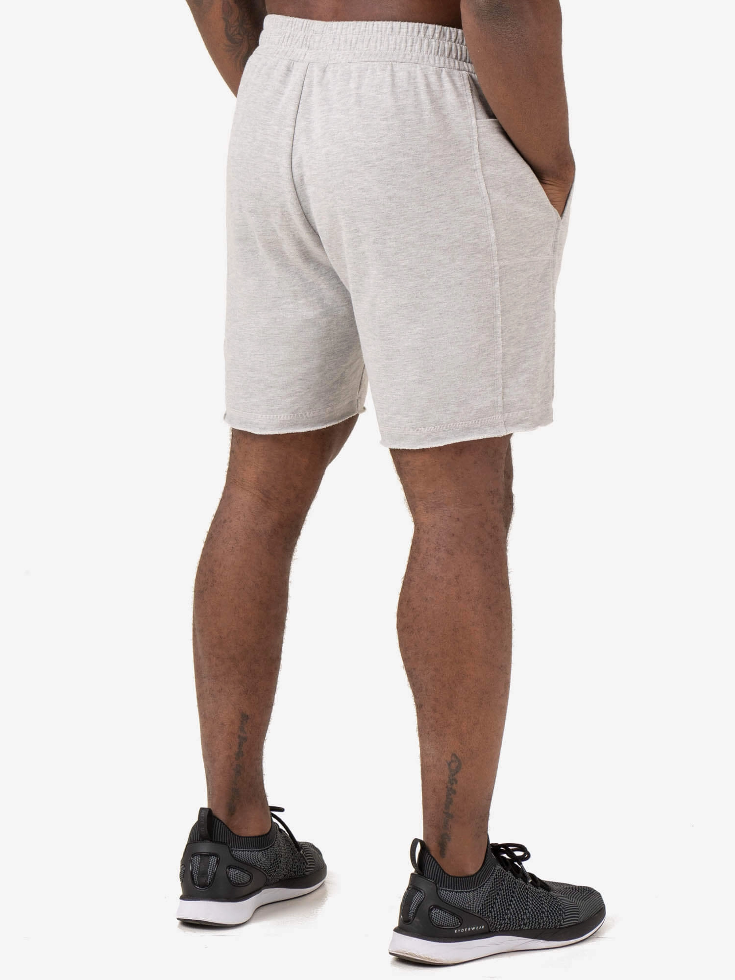 Pursuit Track Shorts - Light Grey Marl ButterySoftTexture Reflective details