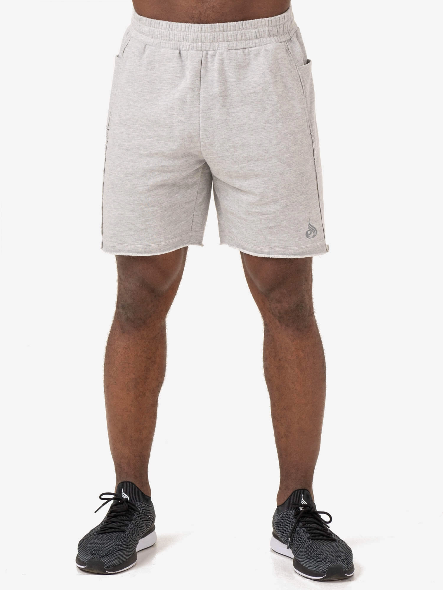 Feather Glow HighDensity Weave Pursuit Track Shorts - Light Grey Marl