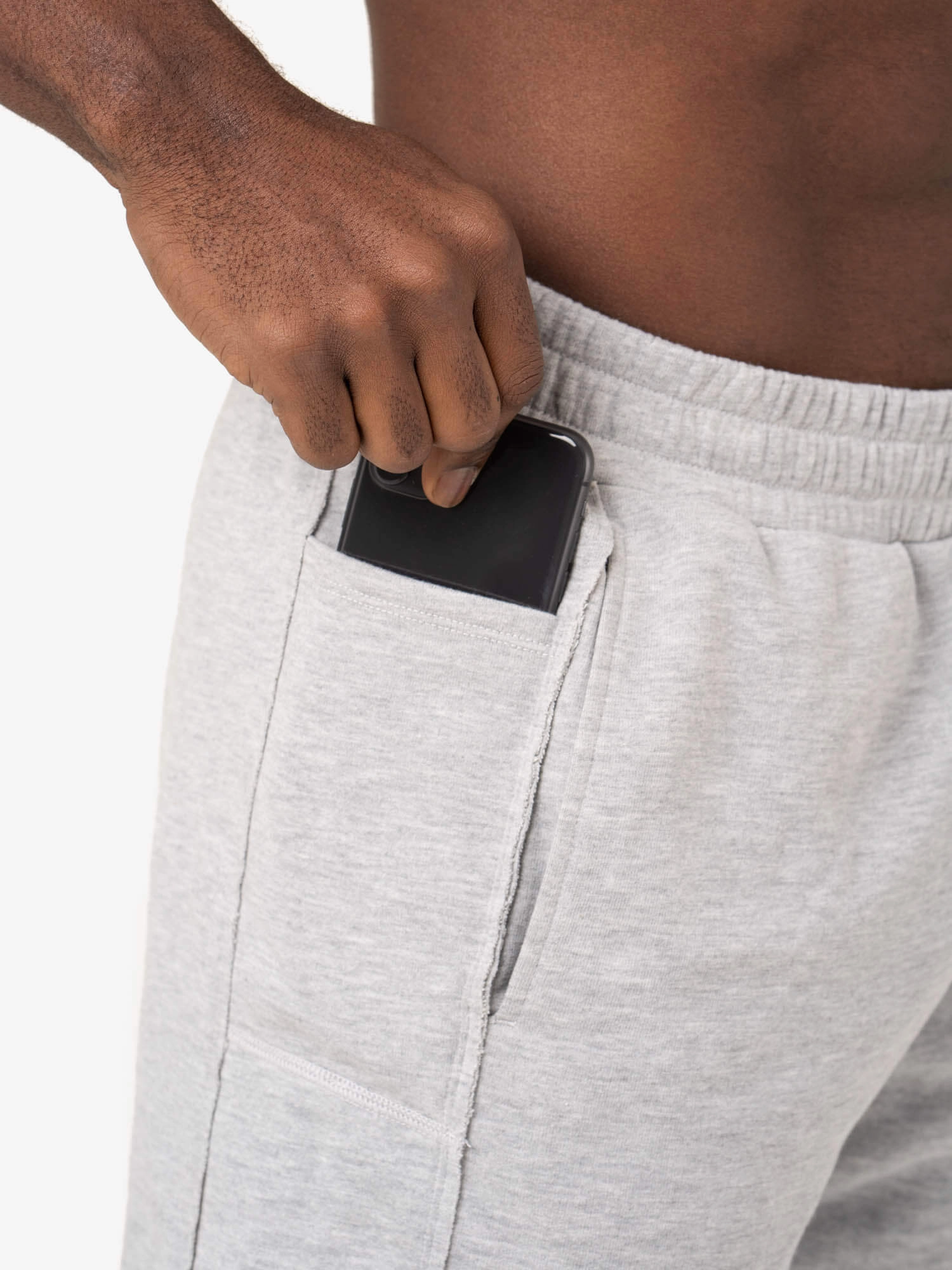 Weekend Wear Wind Block Pursuit Track Shorts - Light Grey Marl