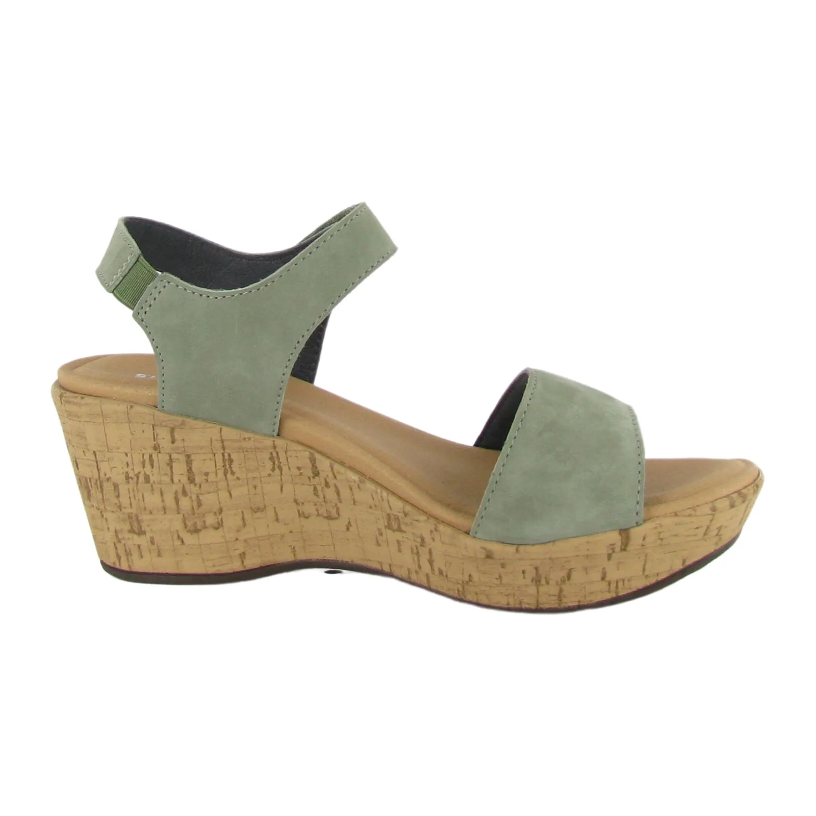 Naot Summer Wedge Sandal (Women) - Sage Nubuck Foot Relaxation Active