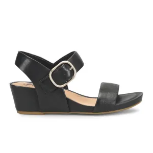 Sofft Vaya Wedge Sandal (Women) - Black Slip-Resistant Sole