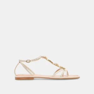 FAUN SANDALS OFF WHITE LEATHER perforations Soft Design
