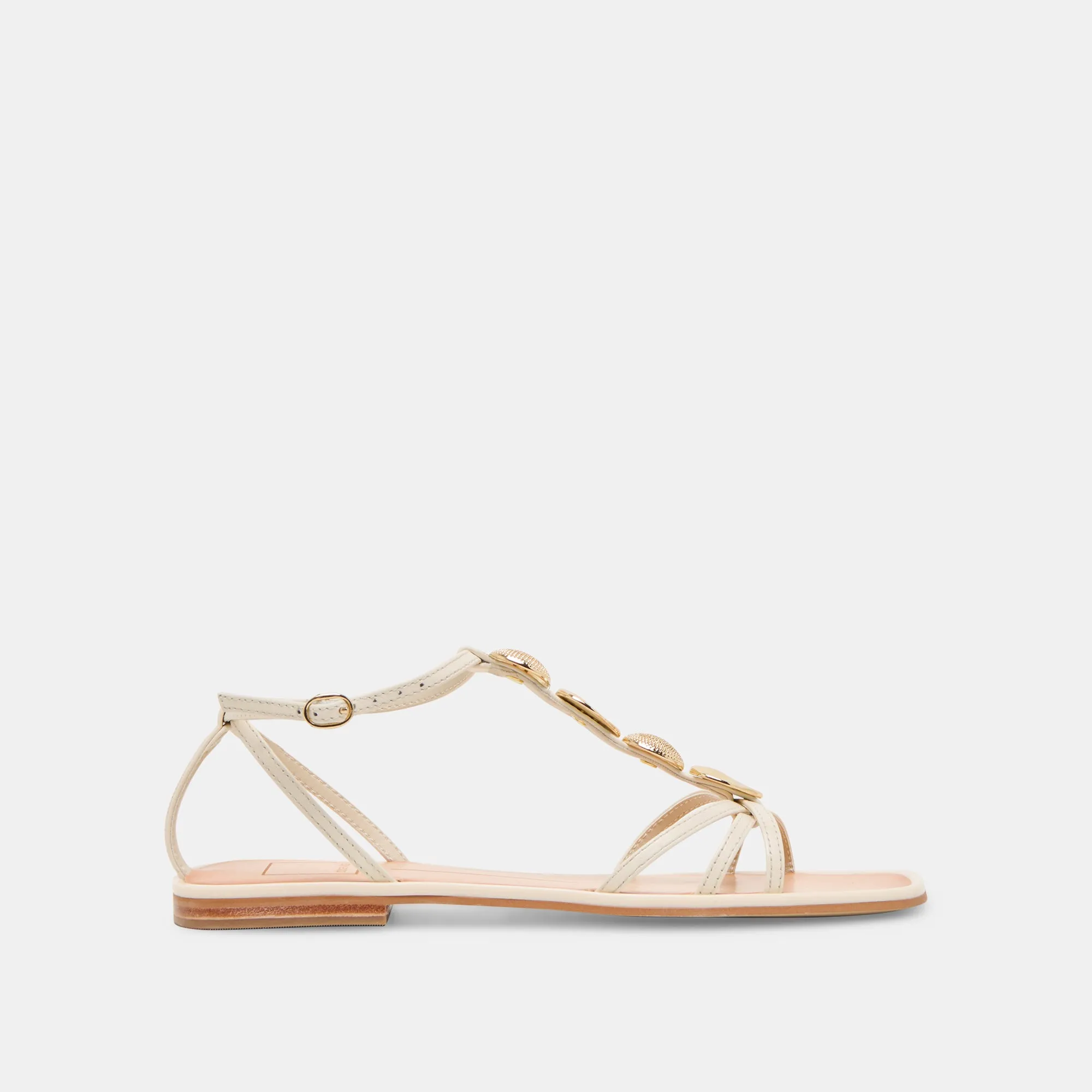 FAUN SANDALS OFF WHITE LEATHER perforations Soft Design