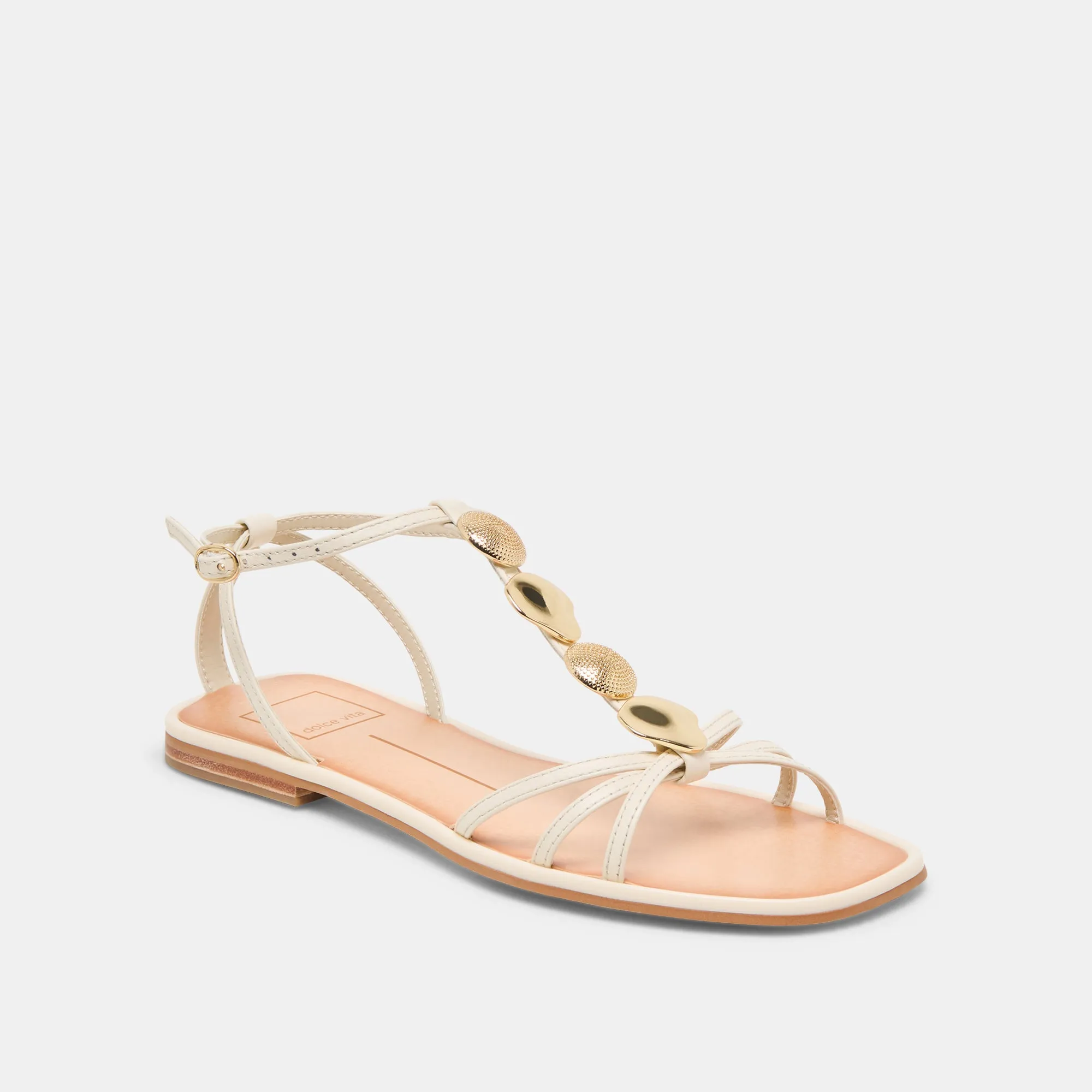 FAUN SANDALS OFF WHITE LEATHER Ultra Cushion Foam Easy traction