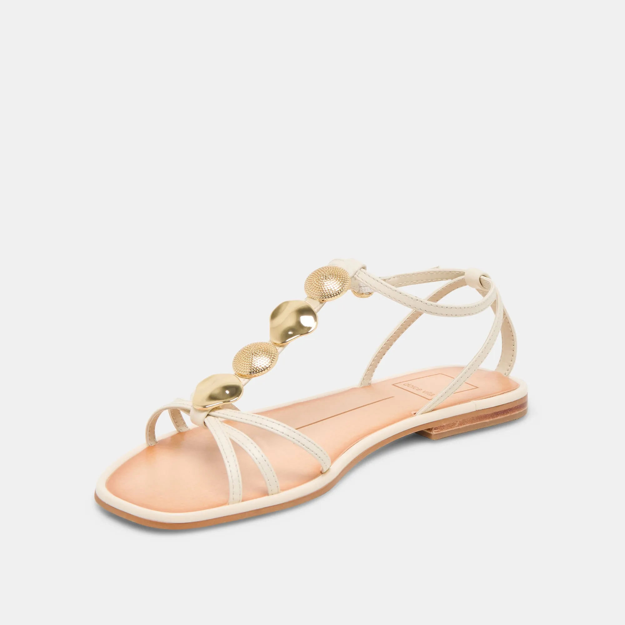 FAUN SANDALS OFF WHITE LEATHER White Elevated arch