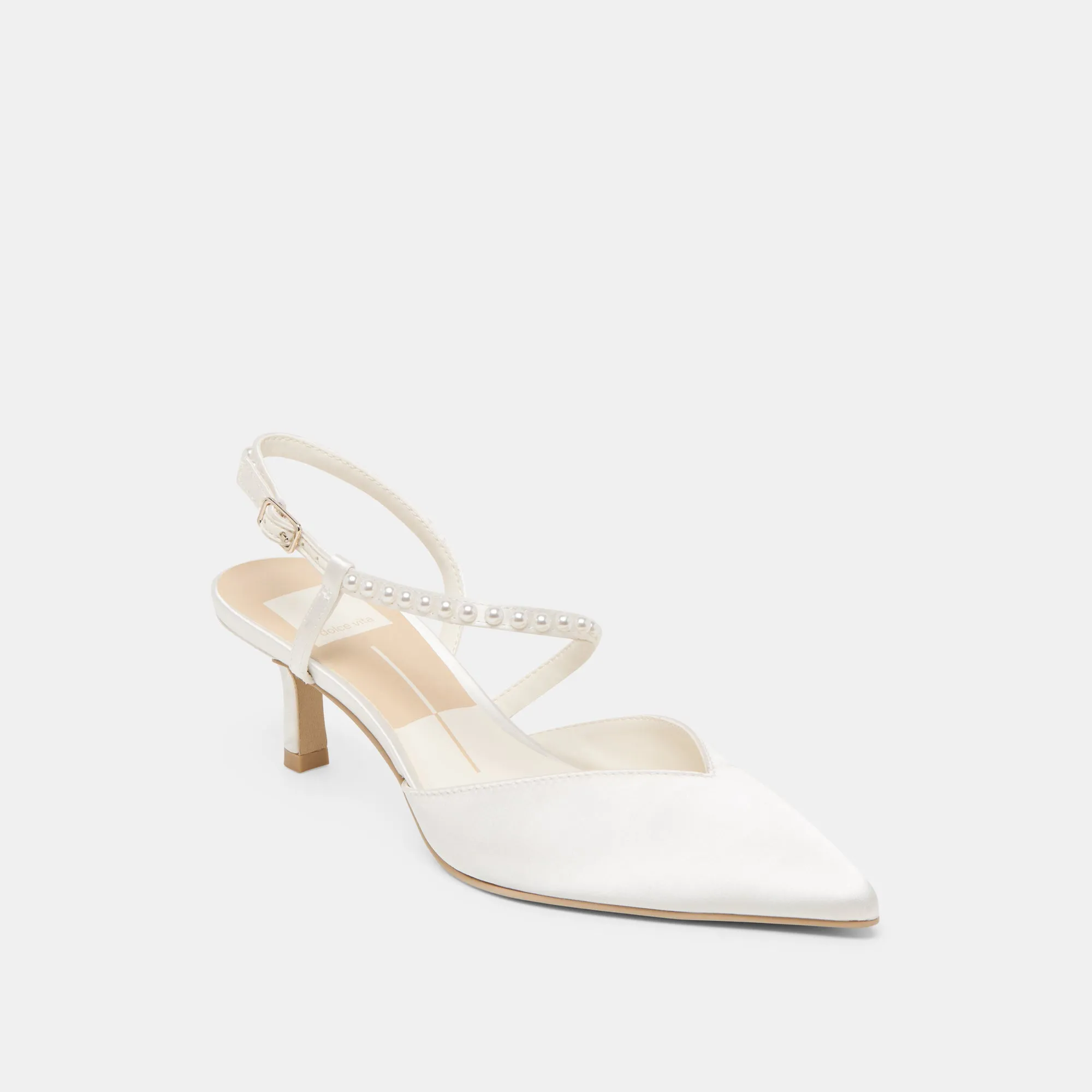 Urban Trends Distinctive breathability KAMRA PEARL MID HEELS TRUE WHITE SATIN