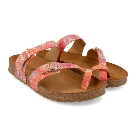 Fitness Quick Walk Haflinger Hedda Sandal (Women) - Coral Multi