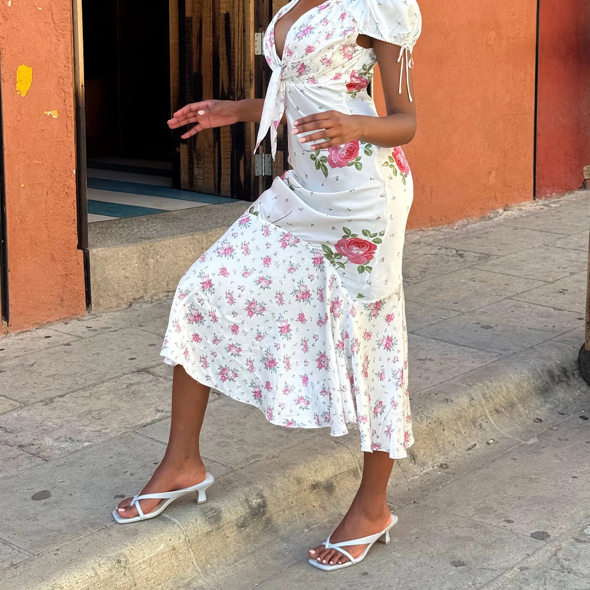 BREVEL HEELS LIGHT BLUE LEATHER Collapsible Heel Chunky Heel