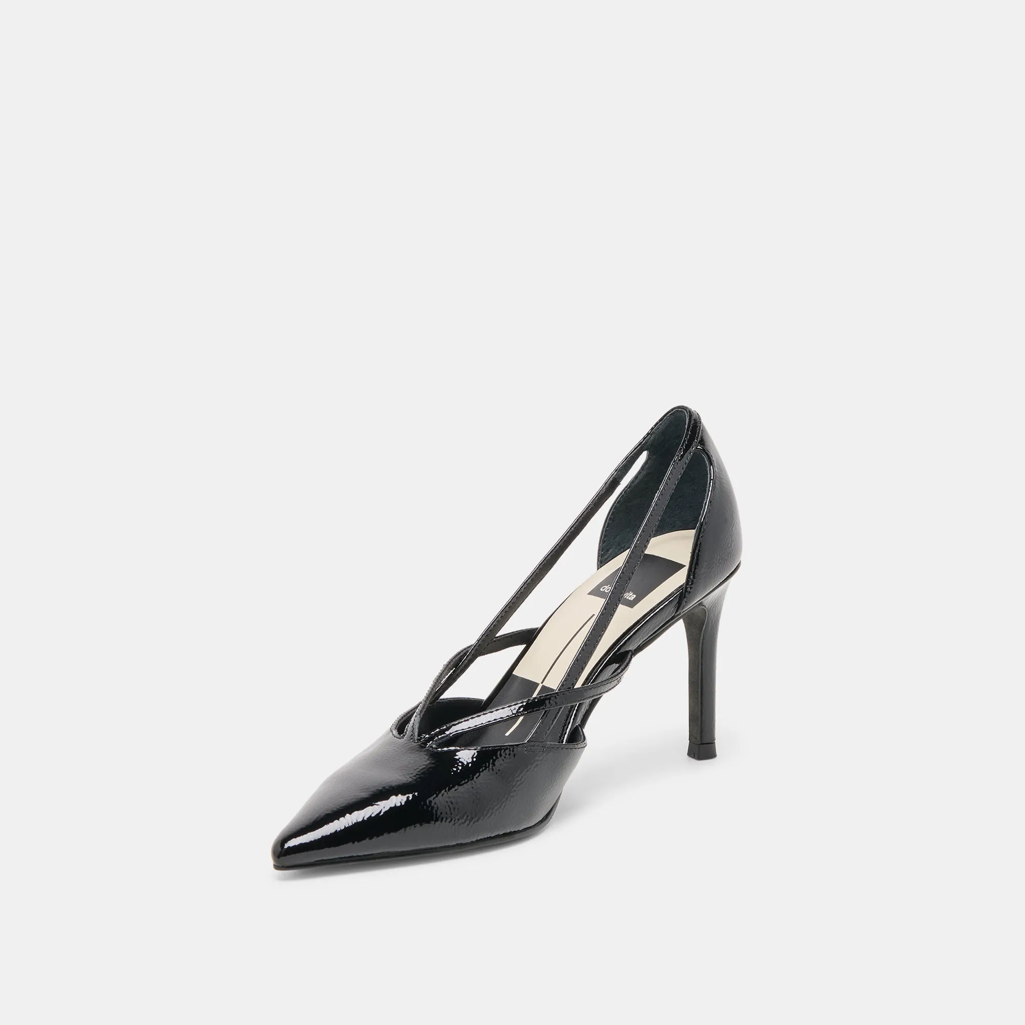 KAINE HEELS MIDNIGHT CRINKLE PATENT LEATHER Fashion-forward materials Gel Infused Cushioning