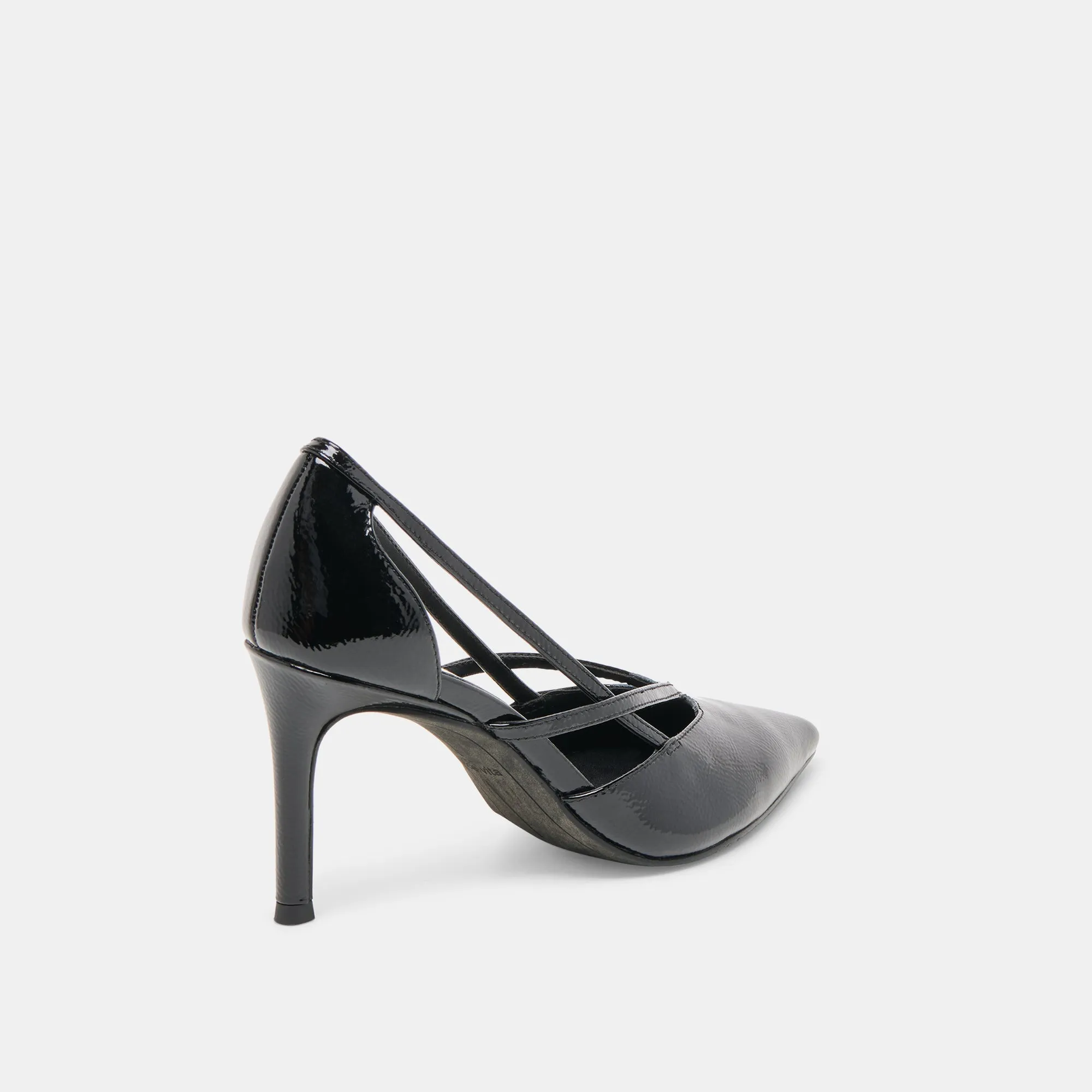 KAINE HEELS MIDNIGHT CRINKLE PATENT LEATHER Elastic Gusset