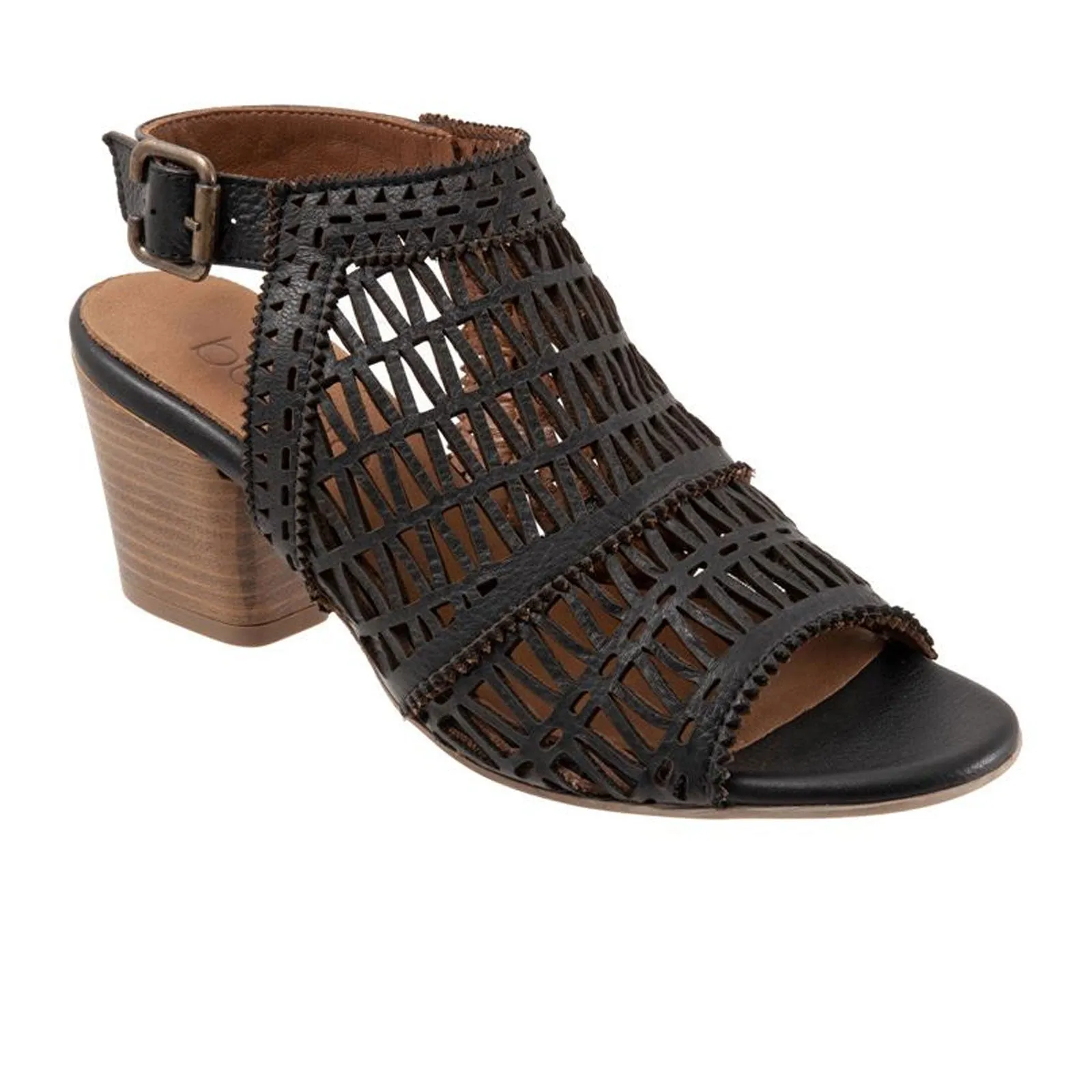 Bueno Candice Heeled Sandal (Women) - Black Woven material