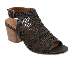 Bueno Candice Heeled Sandal (Women) - Black Woven material