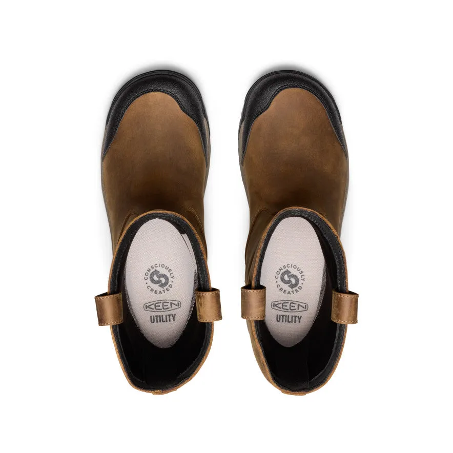 Easy Travel Wear Men's Evanston Pull-On Waterproof Boot (Soft Toe)  |  Bison/Black