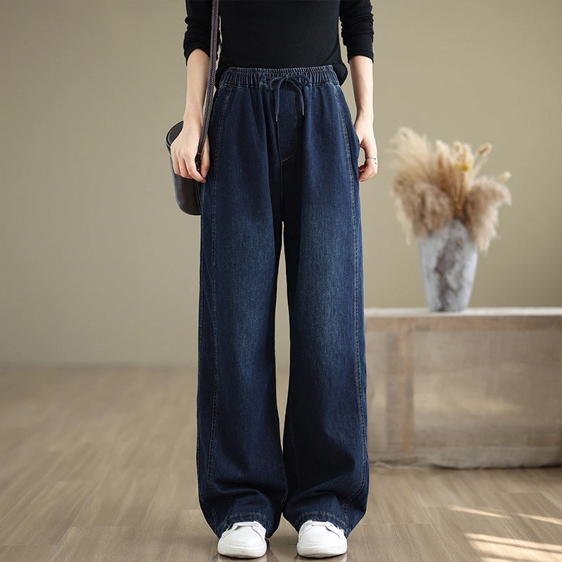 Odor Free Babakud Women Autumn Narrow Casual Wide- Legs Jeans