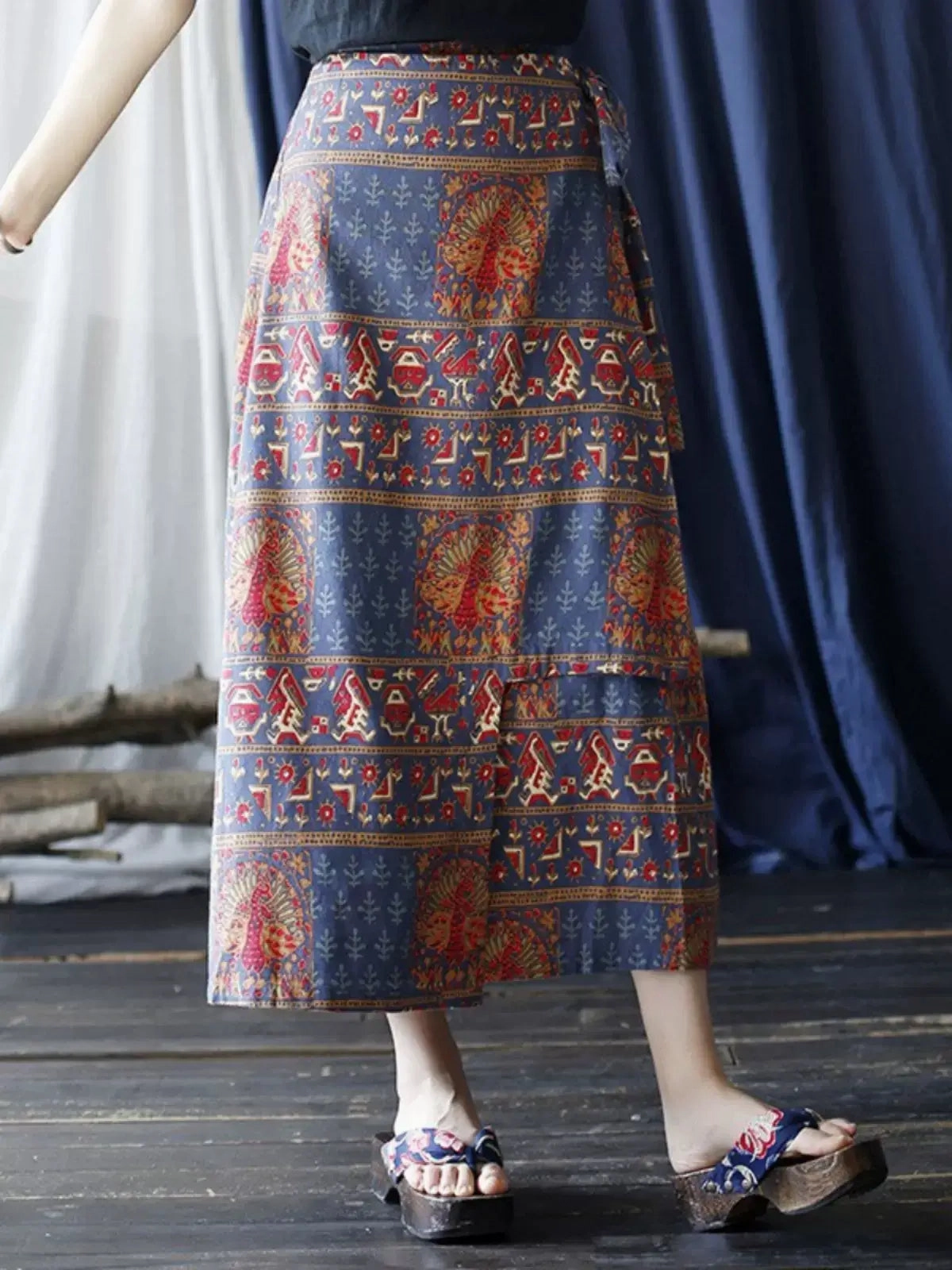 Flexible Material Babakud Women One Piece Floral Lace- Up Halter Skirt