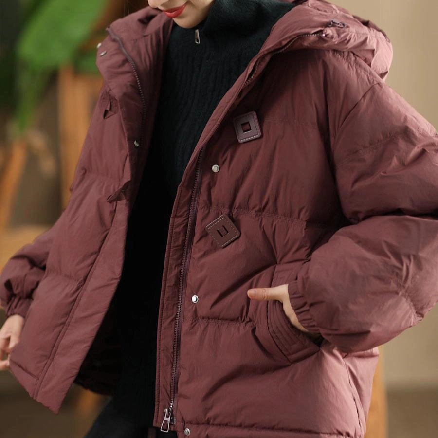 Babakud Women Winter Solid Colors Thickened Down Jacket Windproof Technology Bonded seams