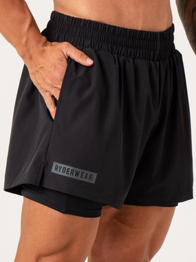 Pursuit 2 In 1 Training Shorts - Black Trendy Outerwear