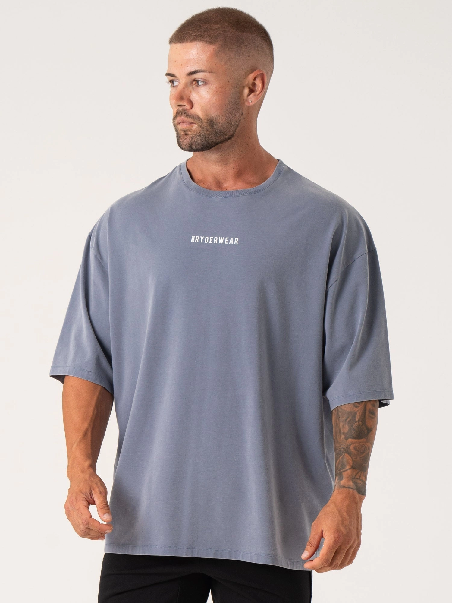 Pursuit Oversized T-Shirt - Denim Blue Stonewash Sky Cool