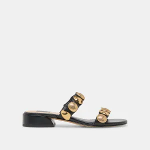 FARROW SANDALS BLACK LEATHER Tear Resistant Fabric