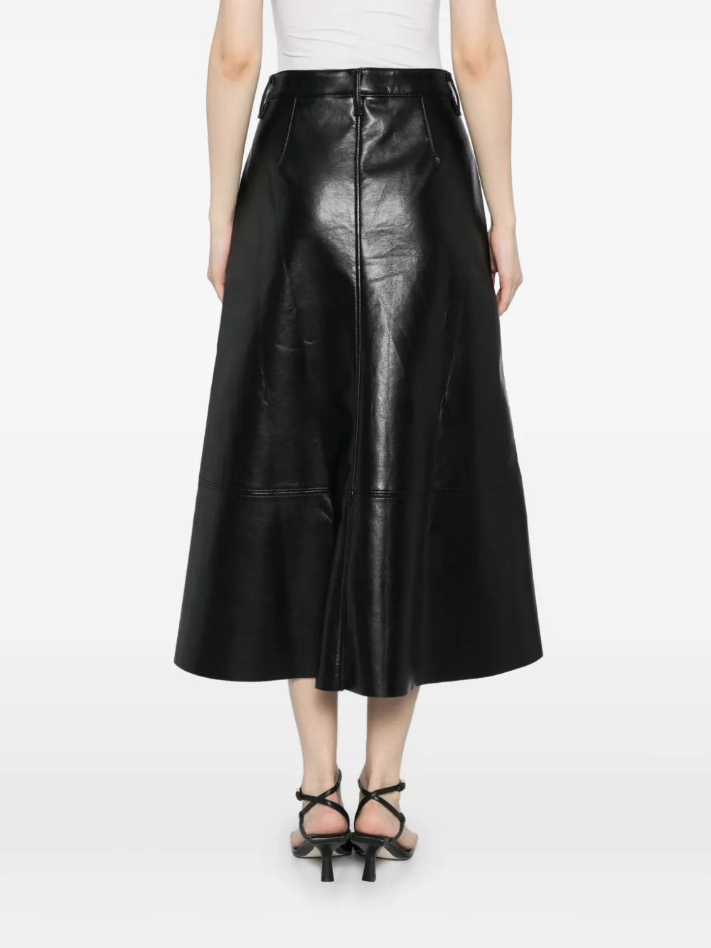 Breezy Fit Cassia Leather Skirt in Black