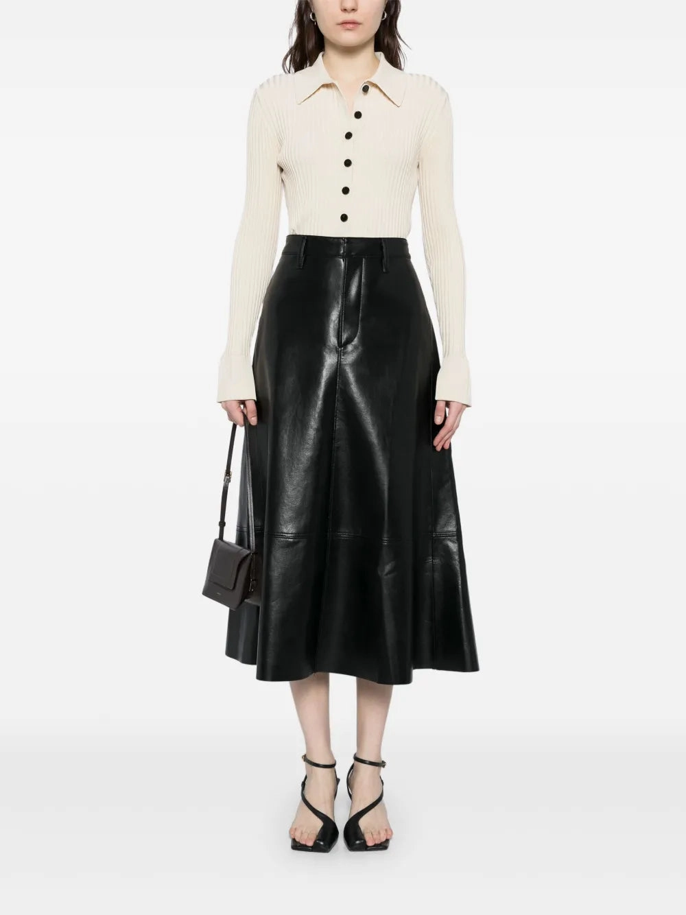 Cassia Leather Skirt in Black Pure Vibes