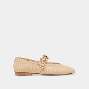 Travel Glam RELAN BALLET FLATS LT NATURAL RAFFIA